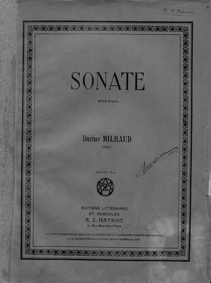 Sonate pour Piano - ноты