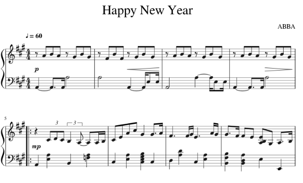 happy new year ноты для фортепиано скачать бесплатно